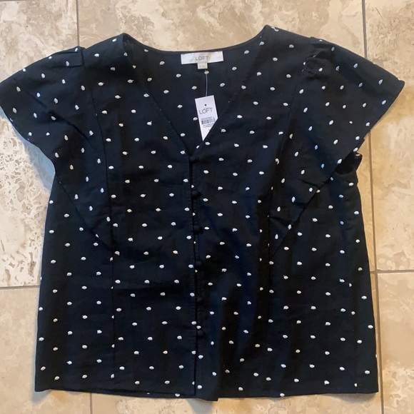 LOFT black flutter shirt - Picture 2 of 5